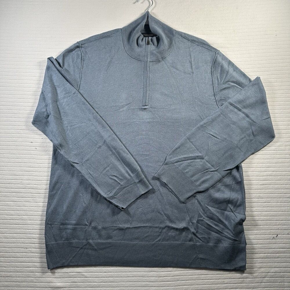 Banana Republic Men’s XL Silk Cashmere Blue 1/4 Zip Pullover Sweater